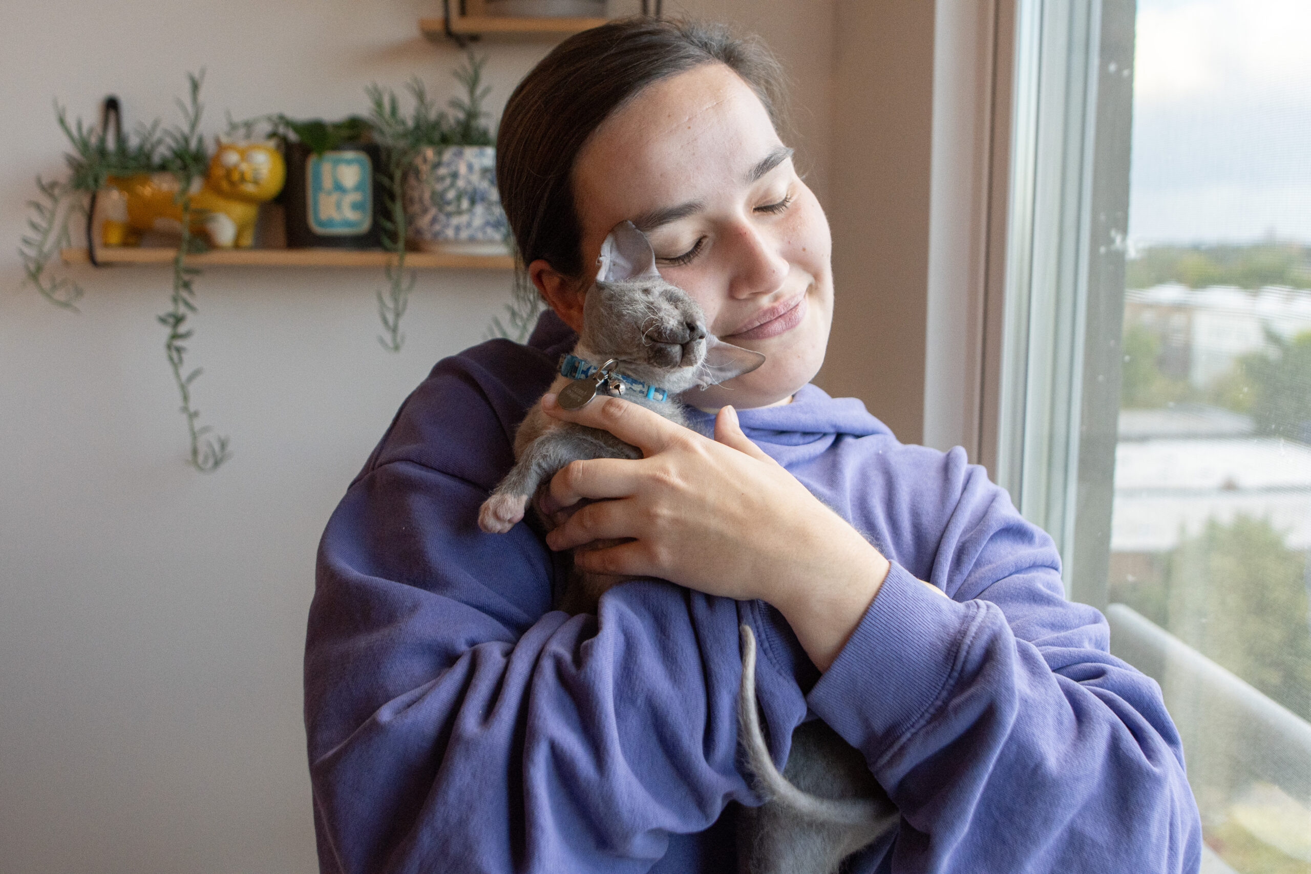 Woman with cat