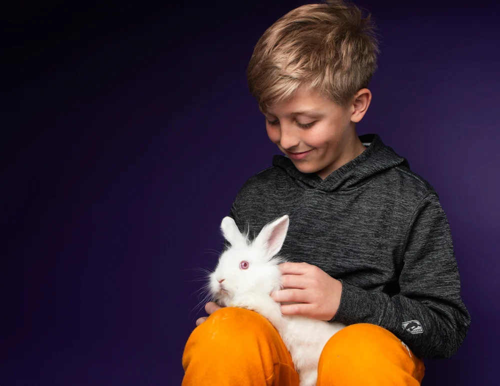 Child with bunny